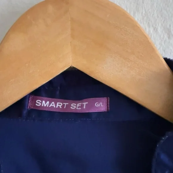 Y2K Blue Satin Blouse Size L - Picture 3 of 5